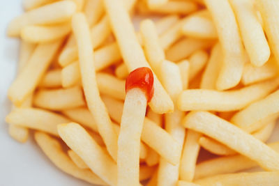 Close-up of fries on plate