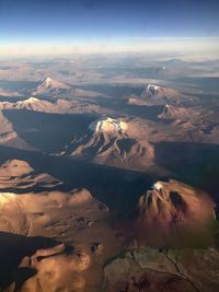 Aerial view of desert against sky