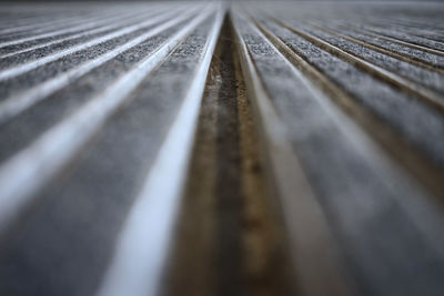 Close-up of railroad track
