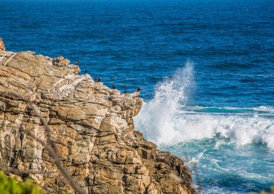 Scenic view of sea and rocks