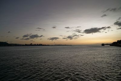 Scenic view of sea against sky at sunset