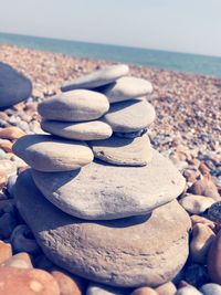 Stack of stones on beach