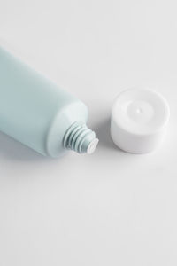 Close-up of pills on white background