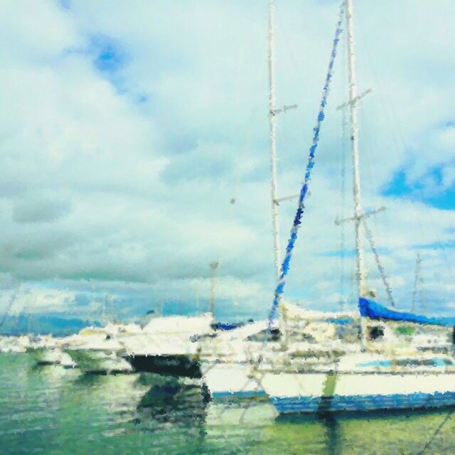 water, nautical vessel, sea, transportation, sky, boat, mode of transport, sailboat, waterfront, moored, mast, cloud - sky, nature, cloud, tranquil scene, tranquility, day, scenics, beauty in nature, outdoors