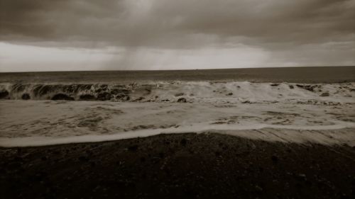 Scenic view of beach against sky