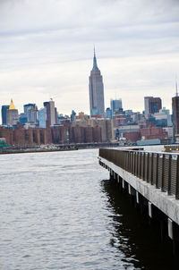 View of river with buildings in background