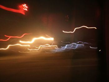 Lightning in sky at night
