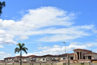 Houses against blue sky