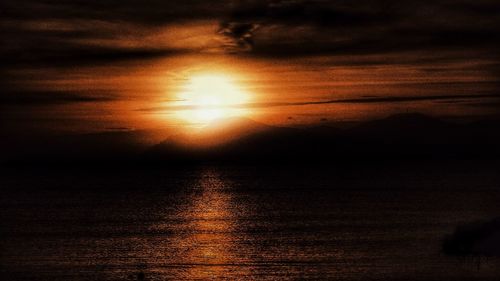 Scenic view of sea at sunset