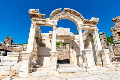 Ancient ruins historical building in ephesus turkey