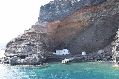 Scenic view of sea and rock formation