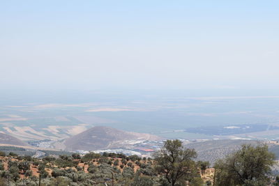 High angle view of landscape against sky