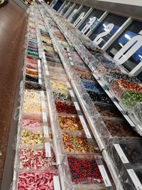 High angle view of food in store