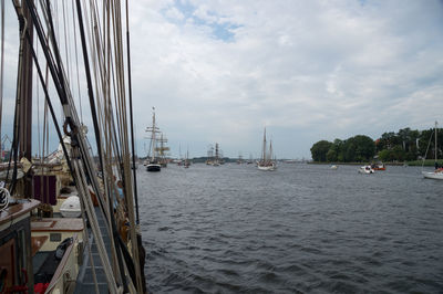 Boats in harbor