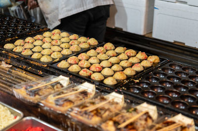 High angle view of food on table