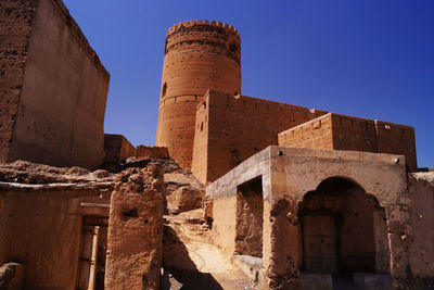 Low angle view of old ruin building