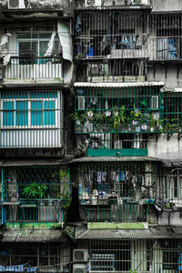 Low angle view of buildings in city