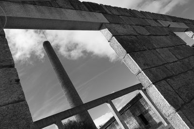 Low angle view of built structure against sky