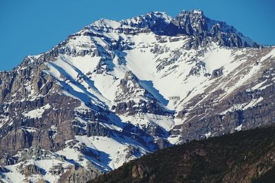 Scenic view of mountains against clear sky