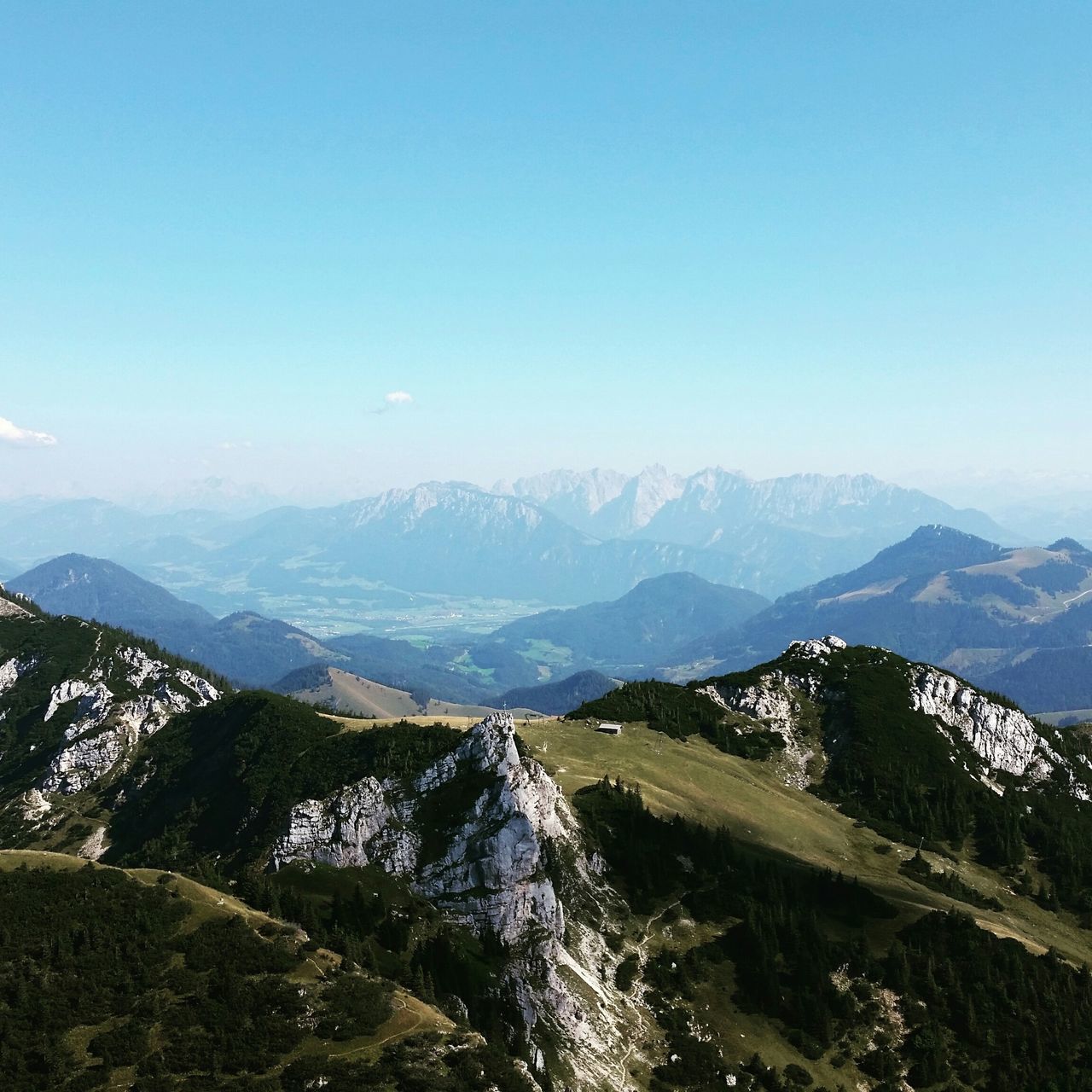 mountain, mountain range, tranquil scene, scenics, tranquility, beauty in nature, landscape, clear sky, copy space, blue, nature, non-urban scene, idyllic, sky, remote, day, outdoors, no people, physical geography, tree