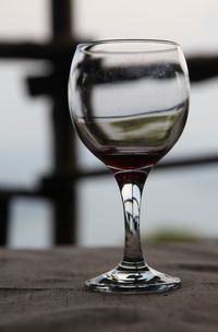 Close-up of beer in glass on table