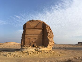 Low angle view of historical saudi tomb building