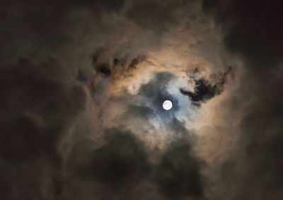 Low angle view of moon in sky