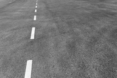 High angle view of markings on road