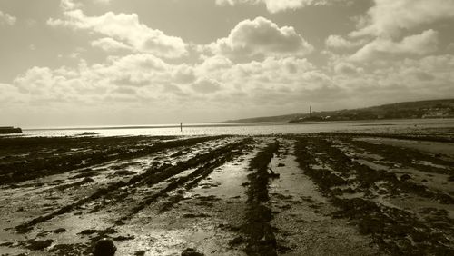 Scenic view of beach against sky