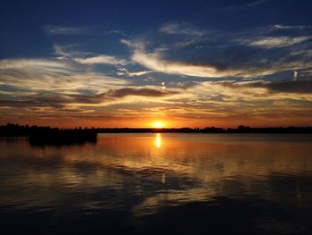 Scenic view of sunset over river