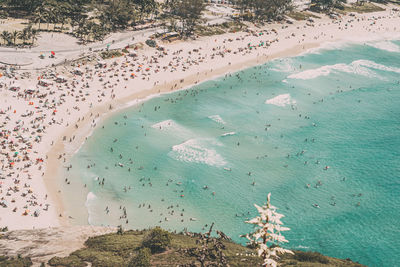 High angle view of beach against sky