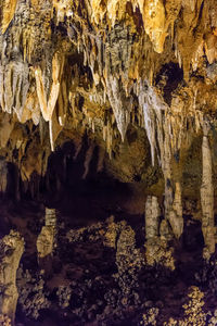 Close-up of rock formation in cave