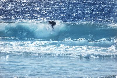 Man swimming in sea