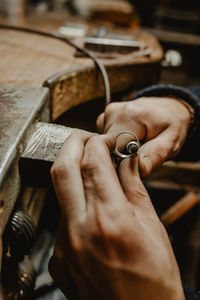 Close-up of man working