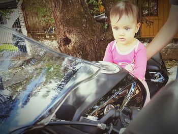 Cute girl in car