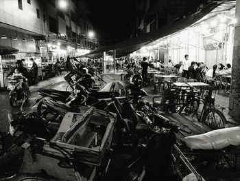 People on street at night