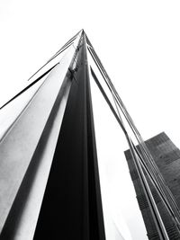 Low angle view of modern building against clear sky