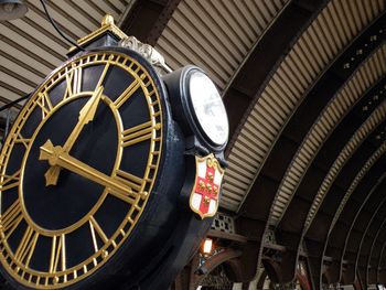 Low angle view of clock