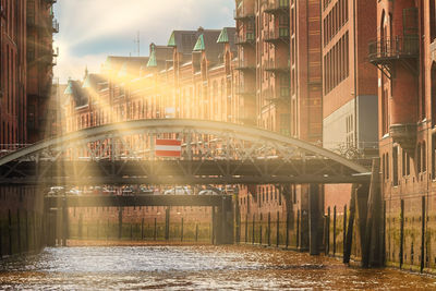 Bridge over river in city