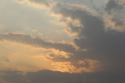 Low angle view of sky during sunset