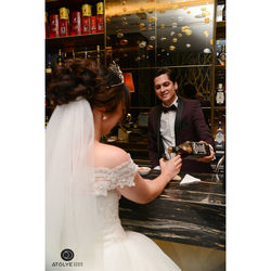 Happy young woman standing in store