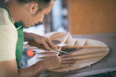 Man working on table