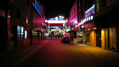 Illuminated city at night