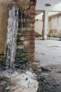 Abandoned building in winter