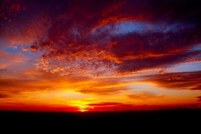 Scenic view of landscape against sky during sunset