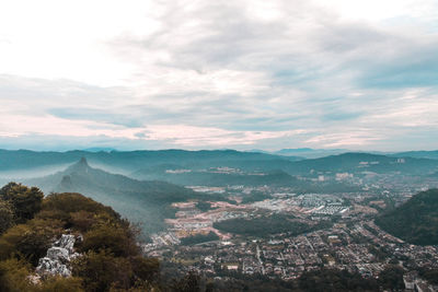 Aerial view of landscape against sky