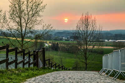 Scenic view of landscape against sky during sunset