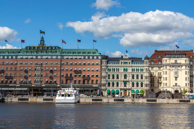 Quay in a sunny summer day stockholm, sweden.