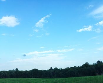 Scenic view of green landscape against sky