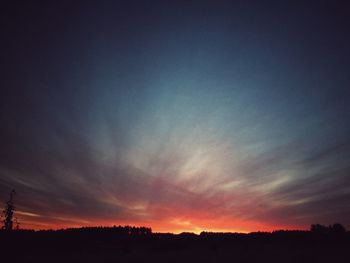 Silhouette of landscape at sunset